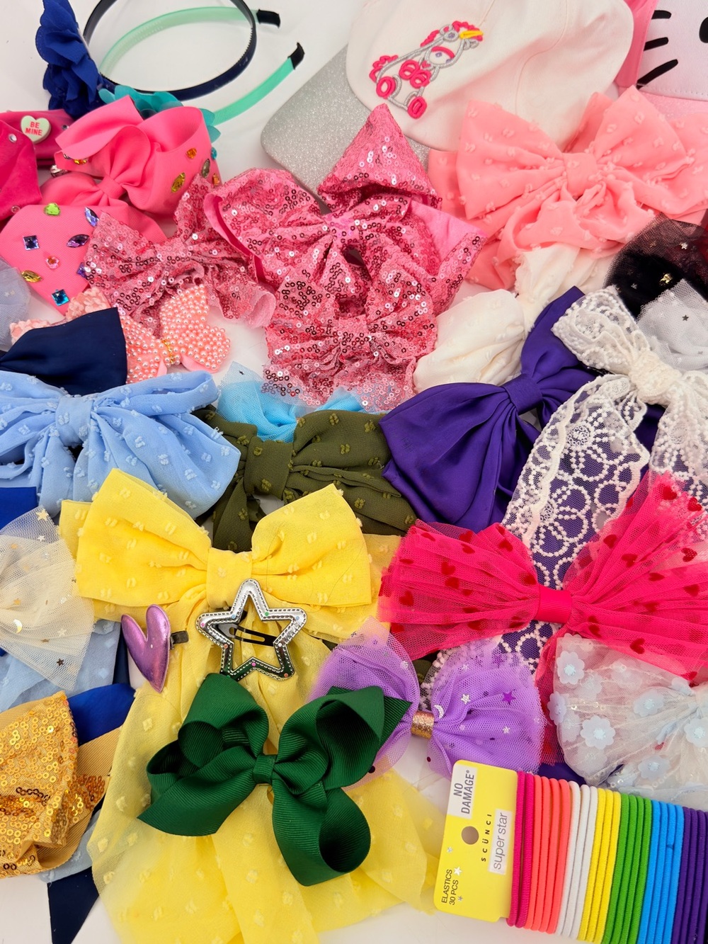 Girls Hair Bow Bundle Lot JoJo Bows Headbands Scrunchies Hello Kitty 30+ Pieces